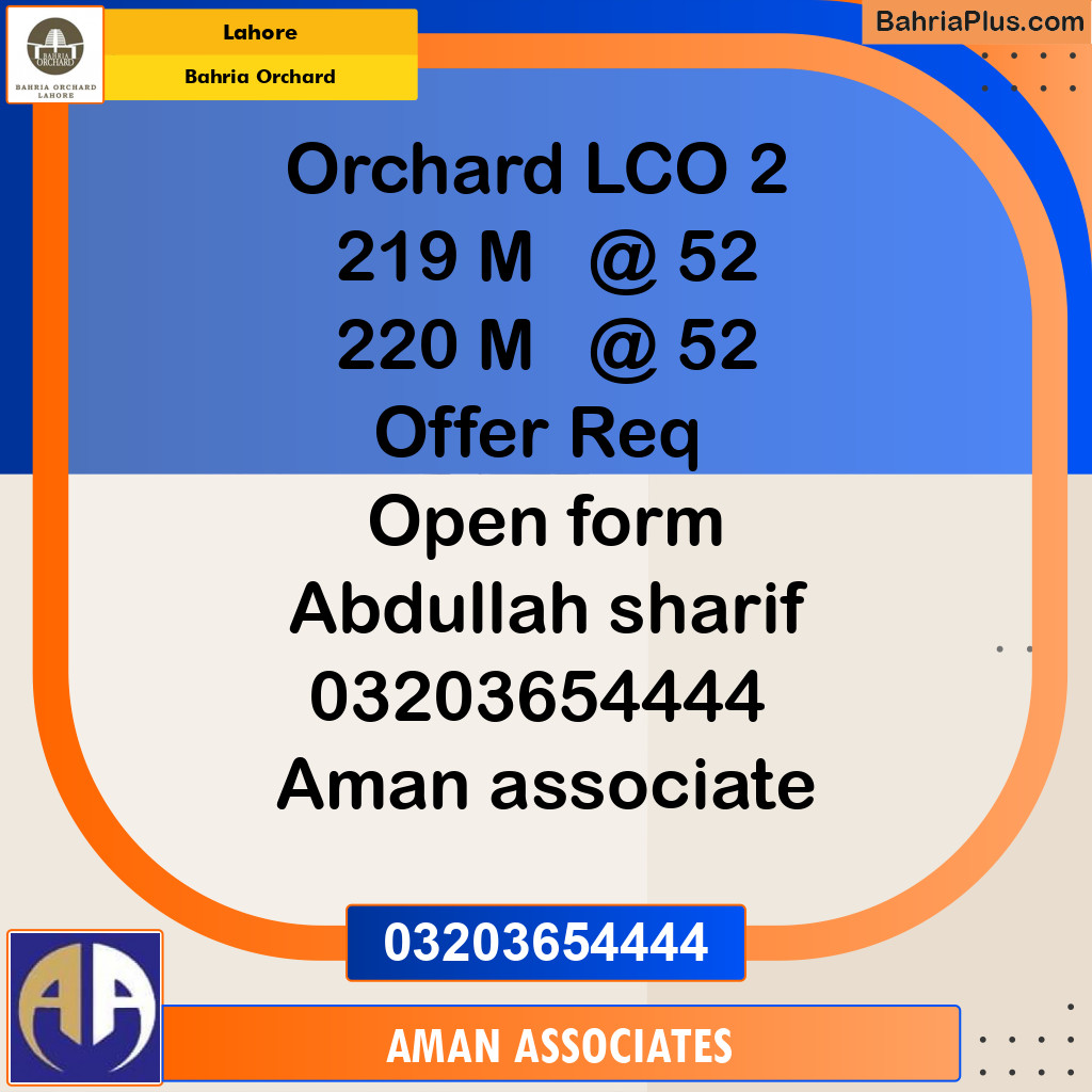 Residential Plot for Sale in Bahria Orchard, Lahore - (BP-191695)