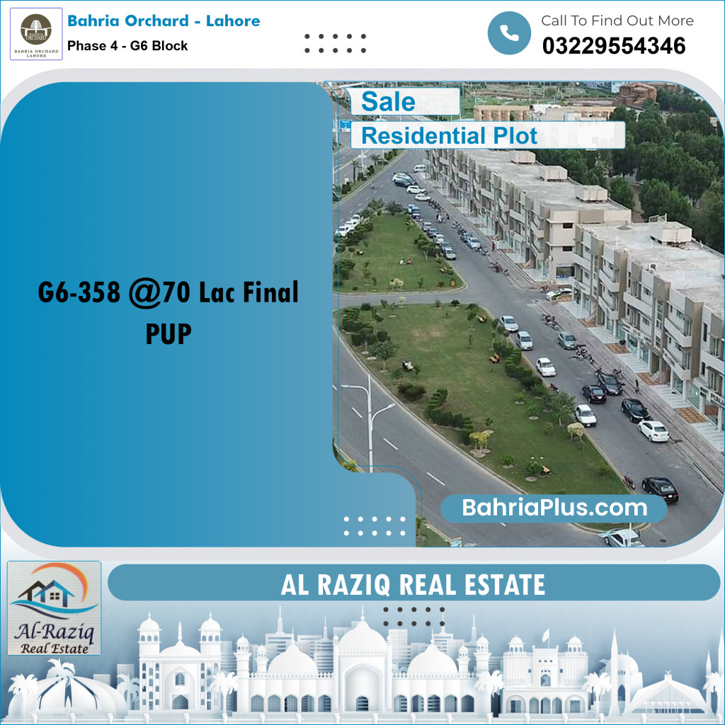 Residential Plot for Sale in Phase 4 - G6 Block -  Bahria Orchard, Lahore - (BP-191696)