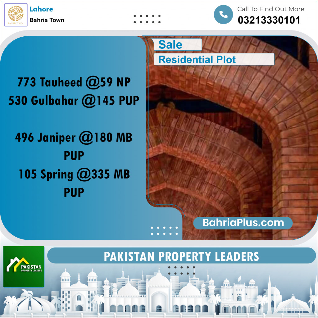 Residential Plot for Sale in Bahria Town, Lahore - (BP-191718)