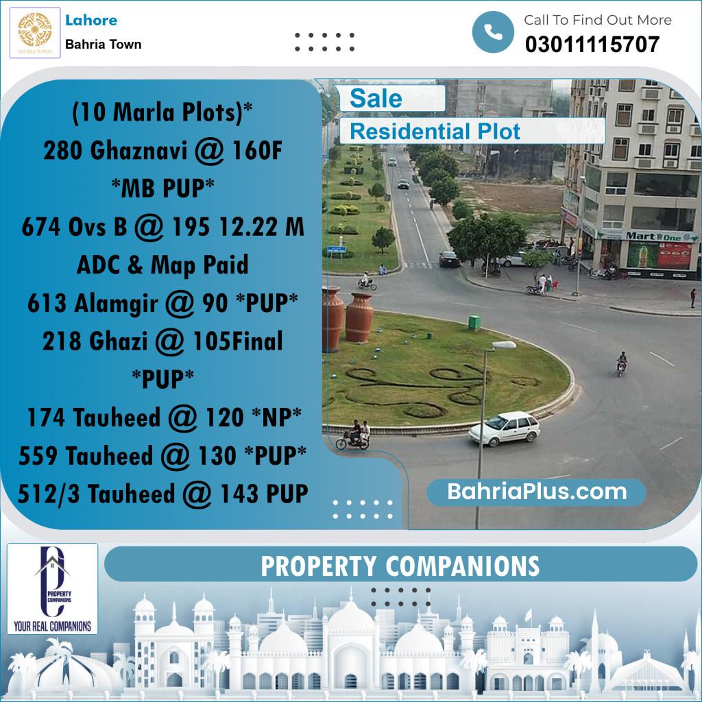 Residential Plot for Sale in Bahria Town, Lahore - (BP-191749)
