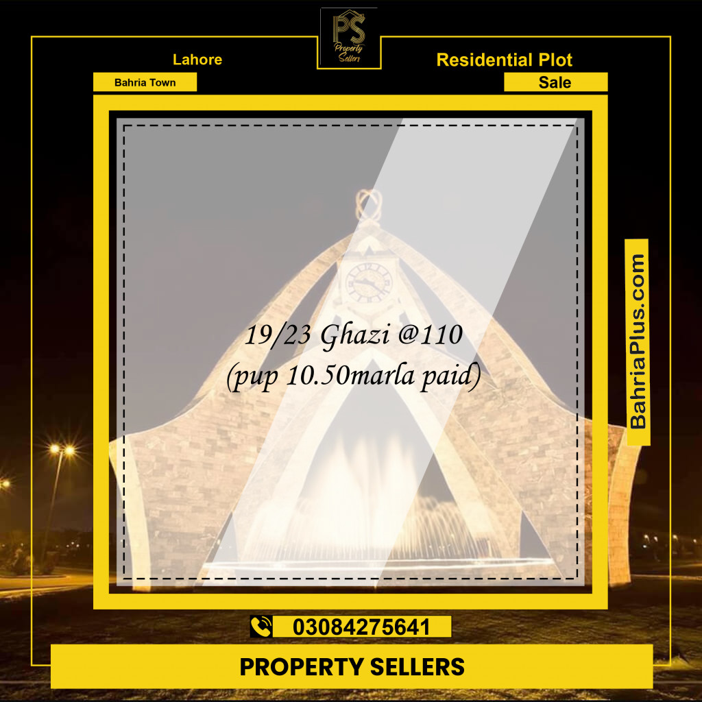 Residential Plot for Sale in Bahria Town, Lahore - (BP-191820)