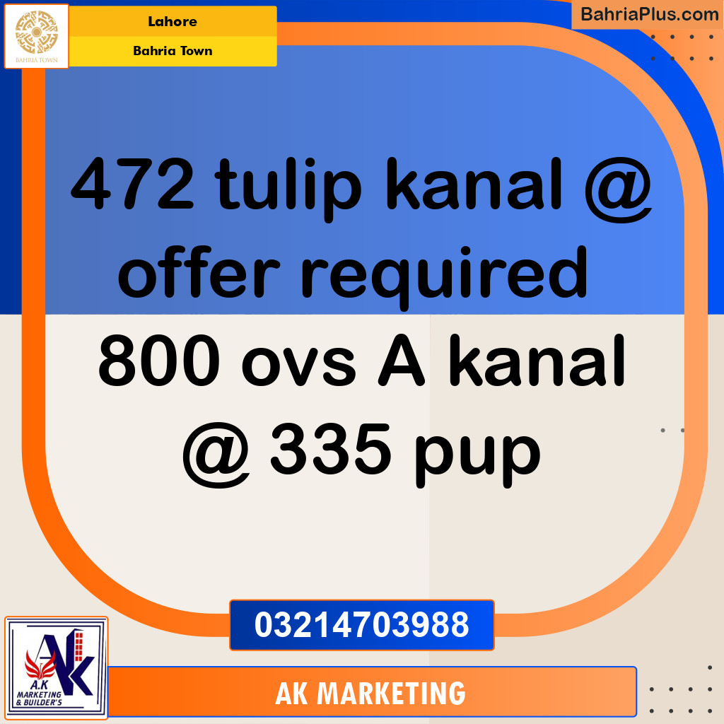 Residential Plot for Sale in Bahria Town, Lahore - (BP-191832)