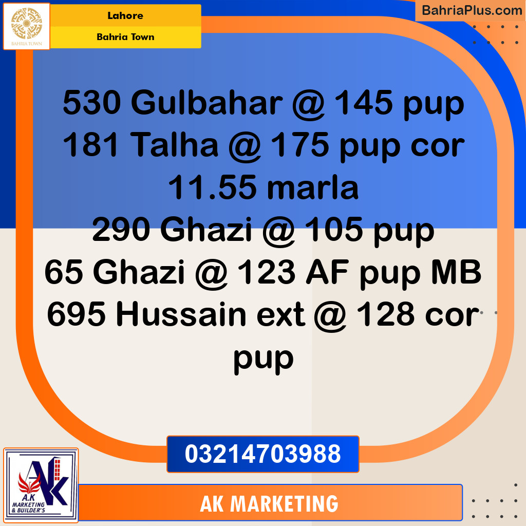 Residential Plot for Sale in Bahria Town, Lahore - (BP-191833)