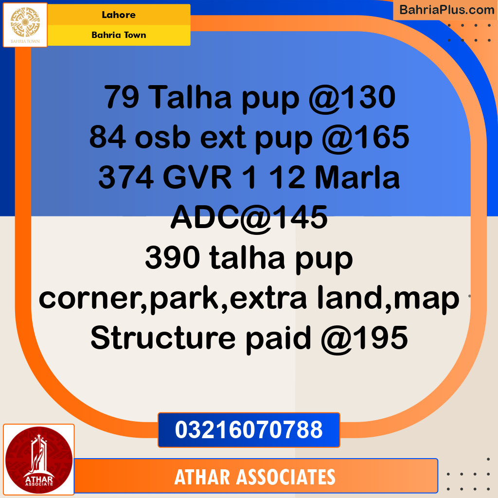 Residential Plot for Sale in Bahria Town, Lahore - (BP-191843)