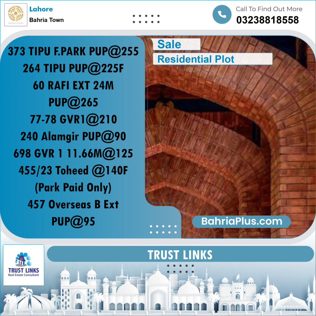 Residential Plot for Sale in Bahria Town, Lahore - (BP-191846)