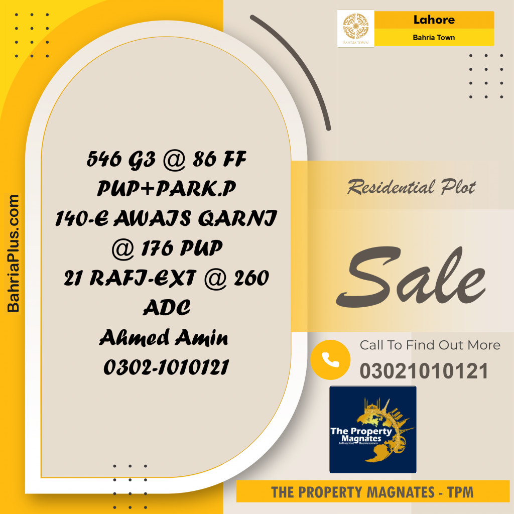 Residential Plot for Sale in Bahria Town, Lahore - (BP-191906)