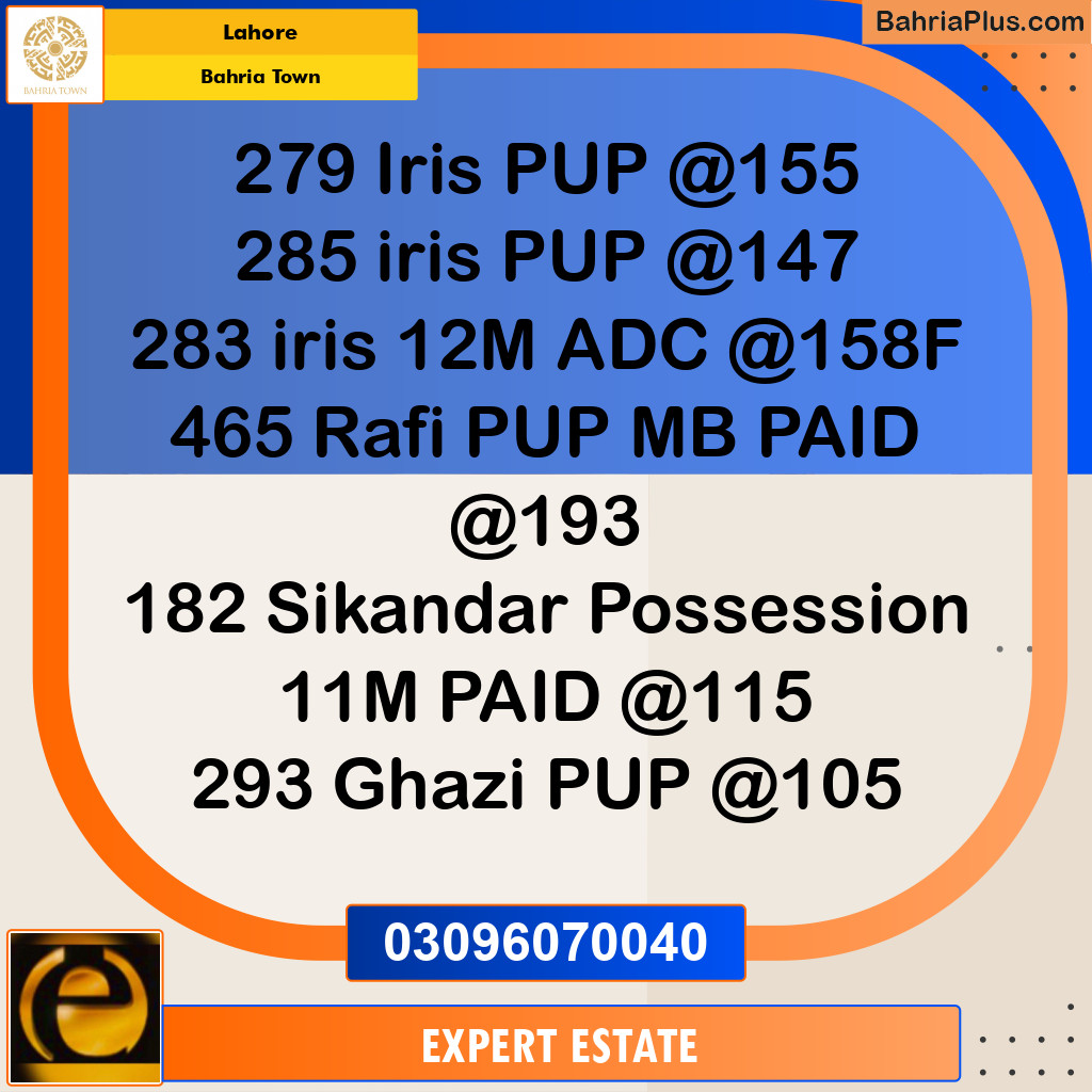 Residential Plot for Sale in Bahria Town, Lahore - (BP-191927)