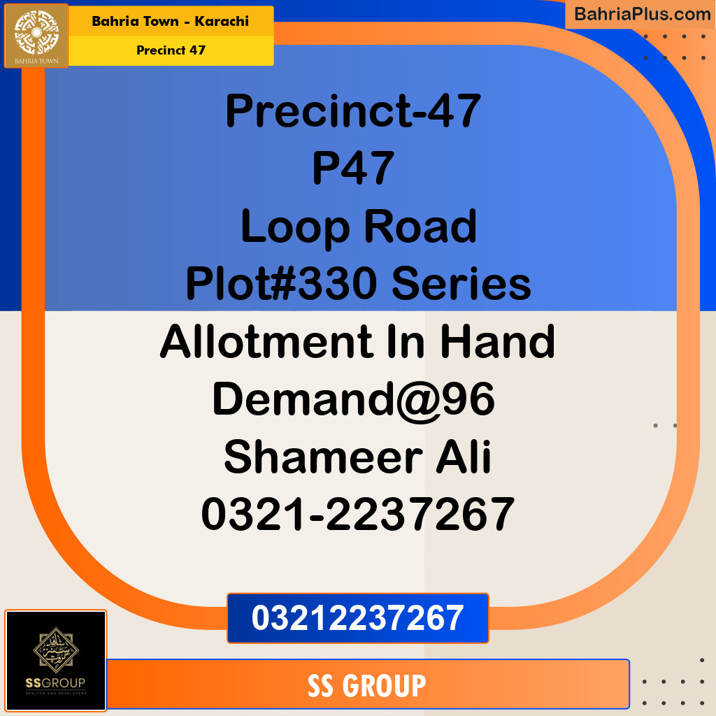 250 Sq. Yards Residential Plot for Sale in Precinct 47 -  Bahria Town, Karachi - (BP-191974)