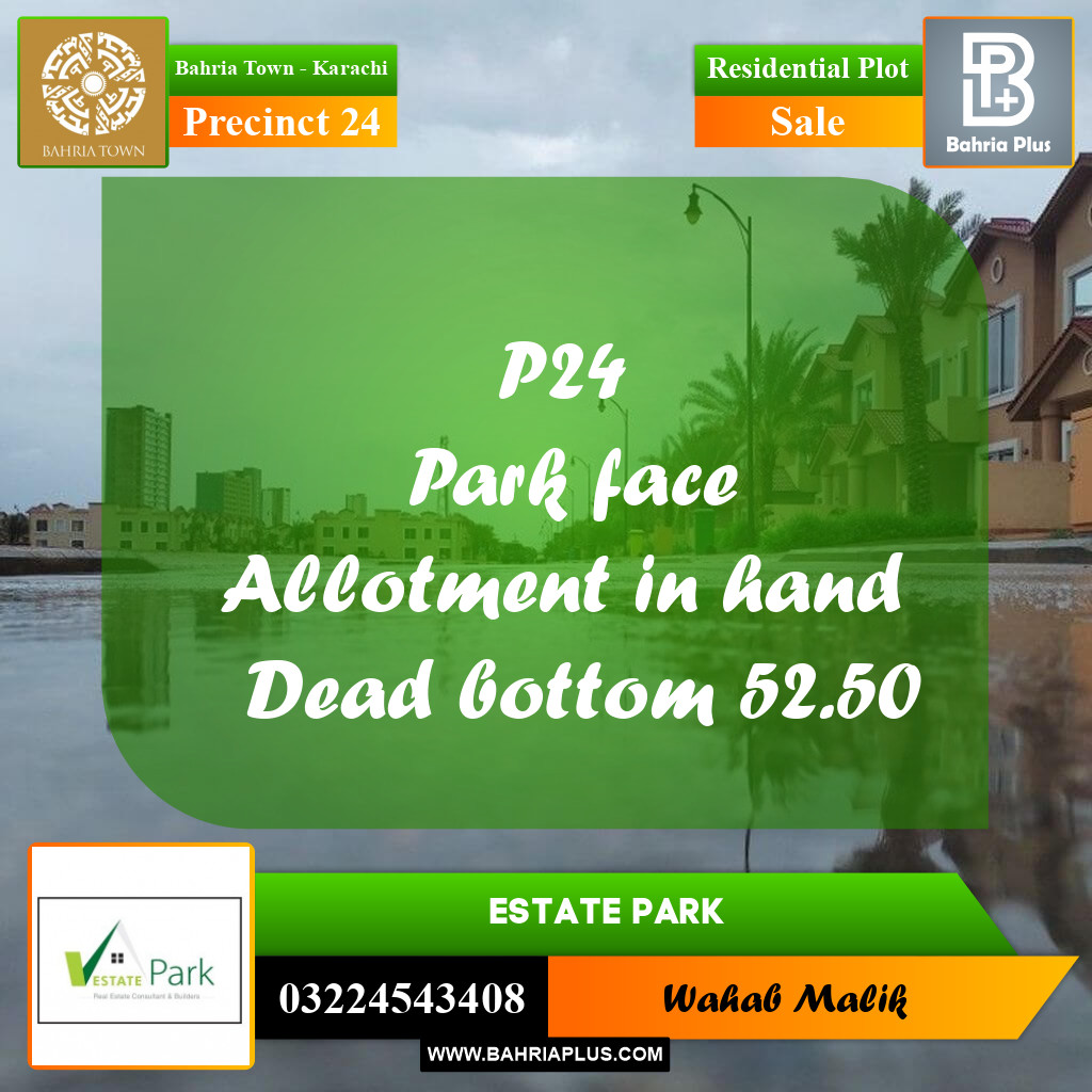 125 Sq. Yards Residential Plot for Sale in Precinct 24 -  Bahria Town, Karachi - (BP-191983)