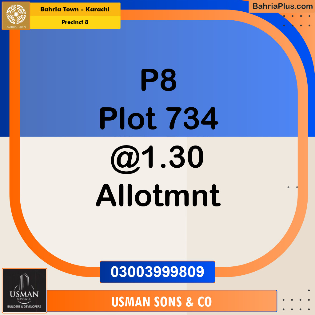 250 Sq. Yards Residential Plot for Sale in Precinct 8 -  Bahria Town, Karachi - (BP-191989)
