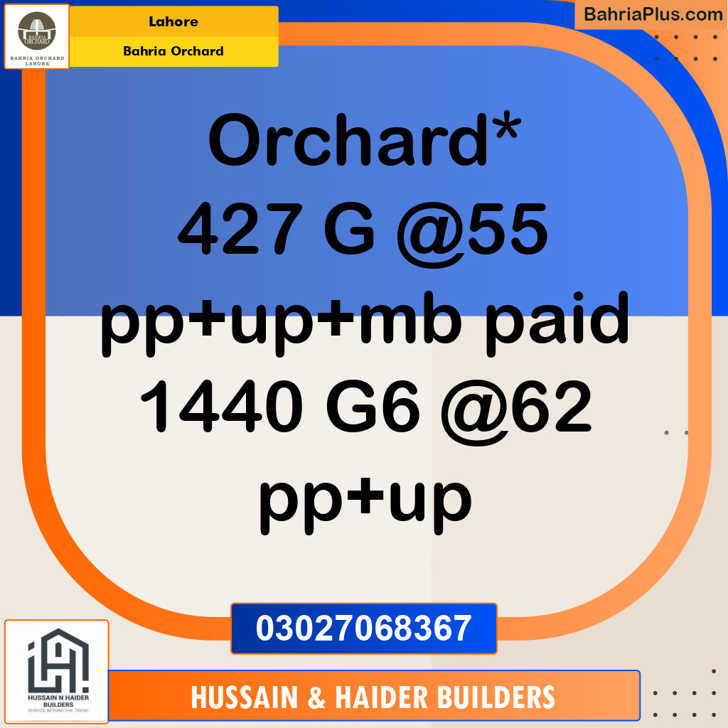 Residential Plot for Sale in Bahria Orchard, Lahore - (BP-192026)