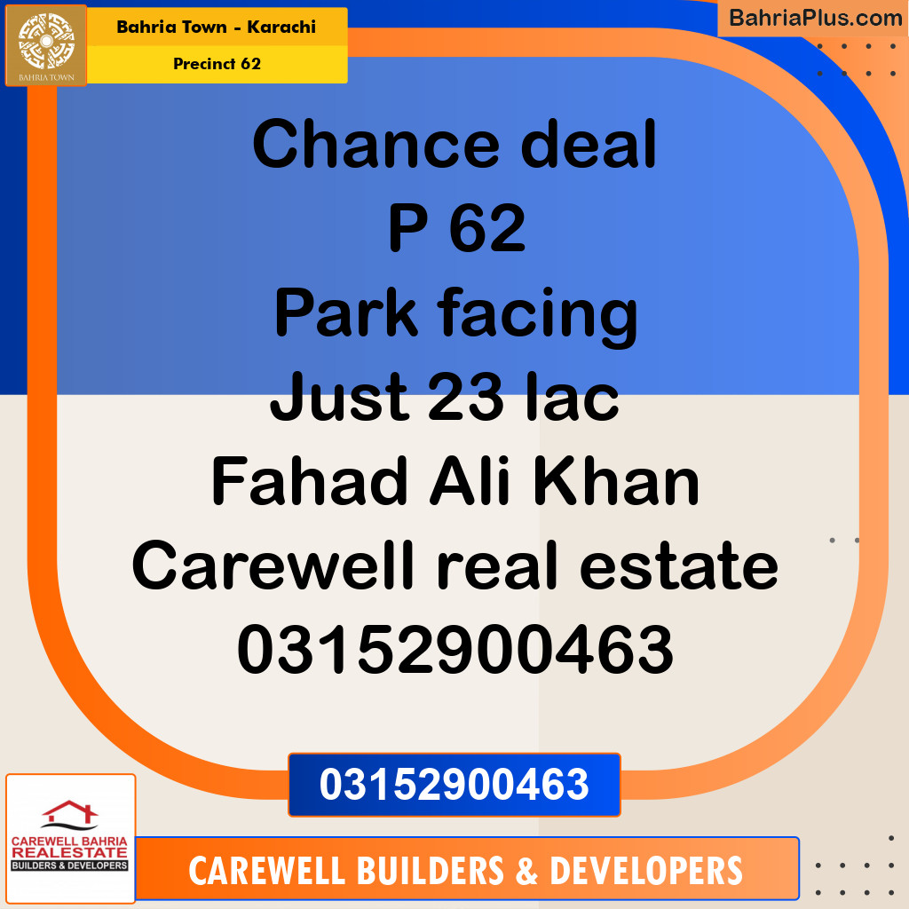 Residential Plot for Sale in Precinct 62 -  Bahria Town, Karachi - (BP-192027)