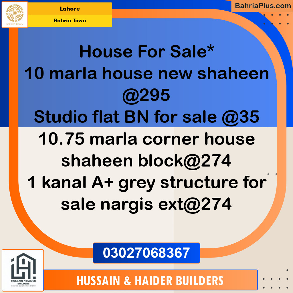 Residential House for Sale in Bahria Town, Lahore - (BP-192028)