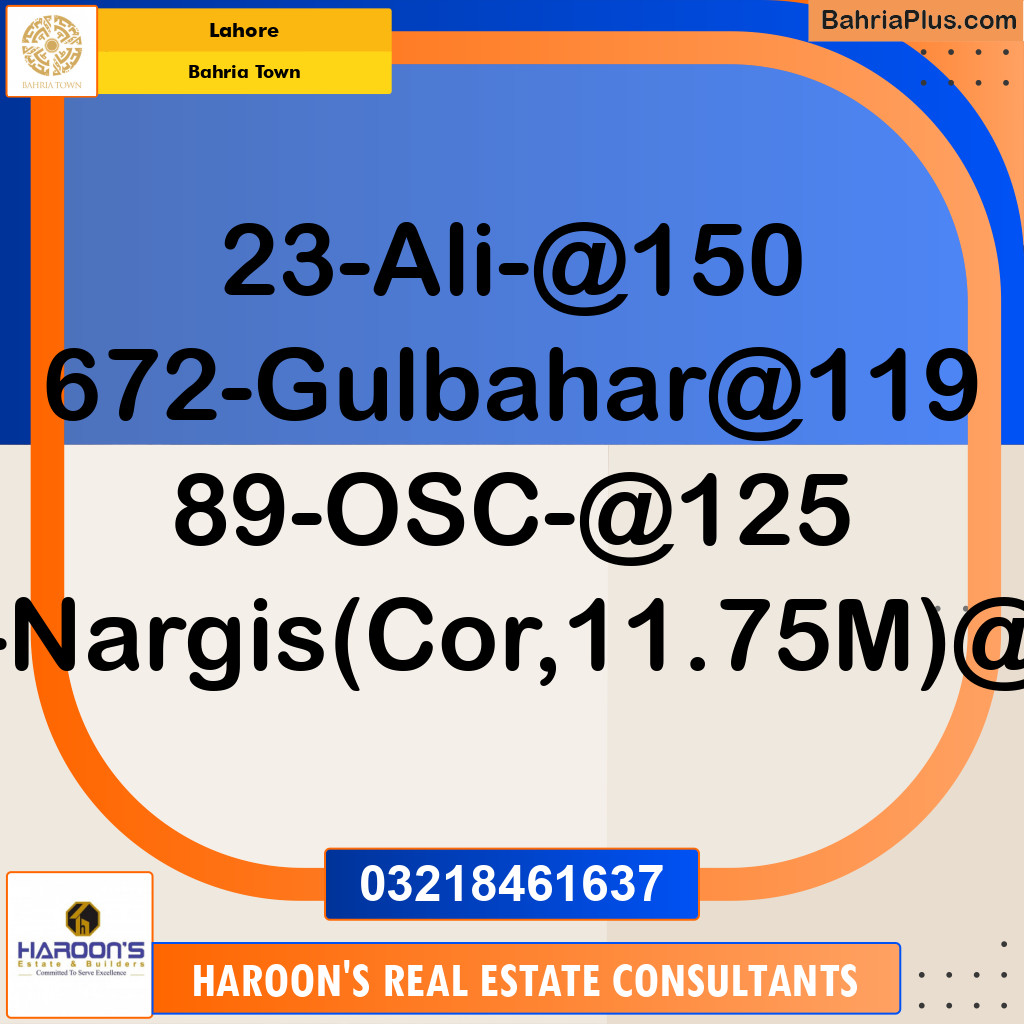 Residential Plot for Sale in Bahria Town, Lahore - (BP-192079)