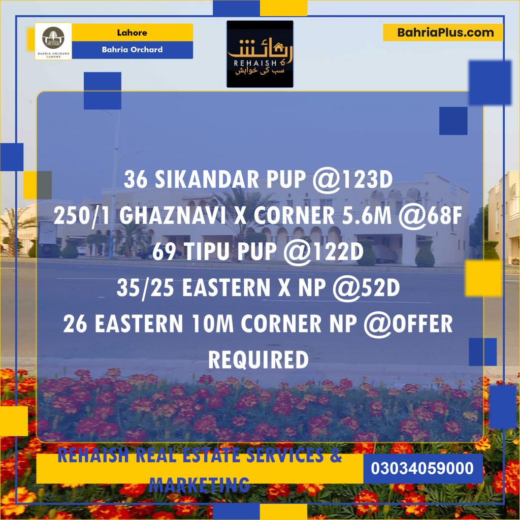 Residential Plot for Sale in Bahria Orchard, Lahore - (BP-192093)