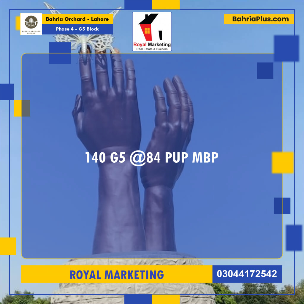 Residential Plot for Sale in Phase 4 - G5 Block -  Bahria Orchard, Lahore - (BP-192165)