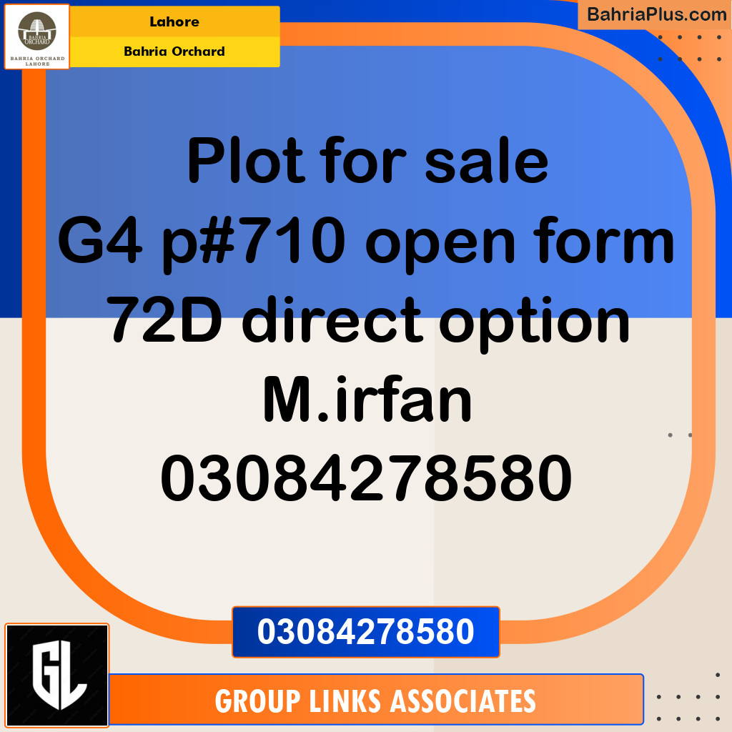 Residential Plot for Sale in Bahria Orchard, Lahore - (BP-192183)