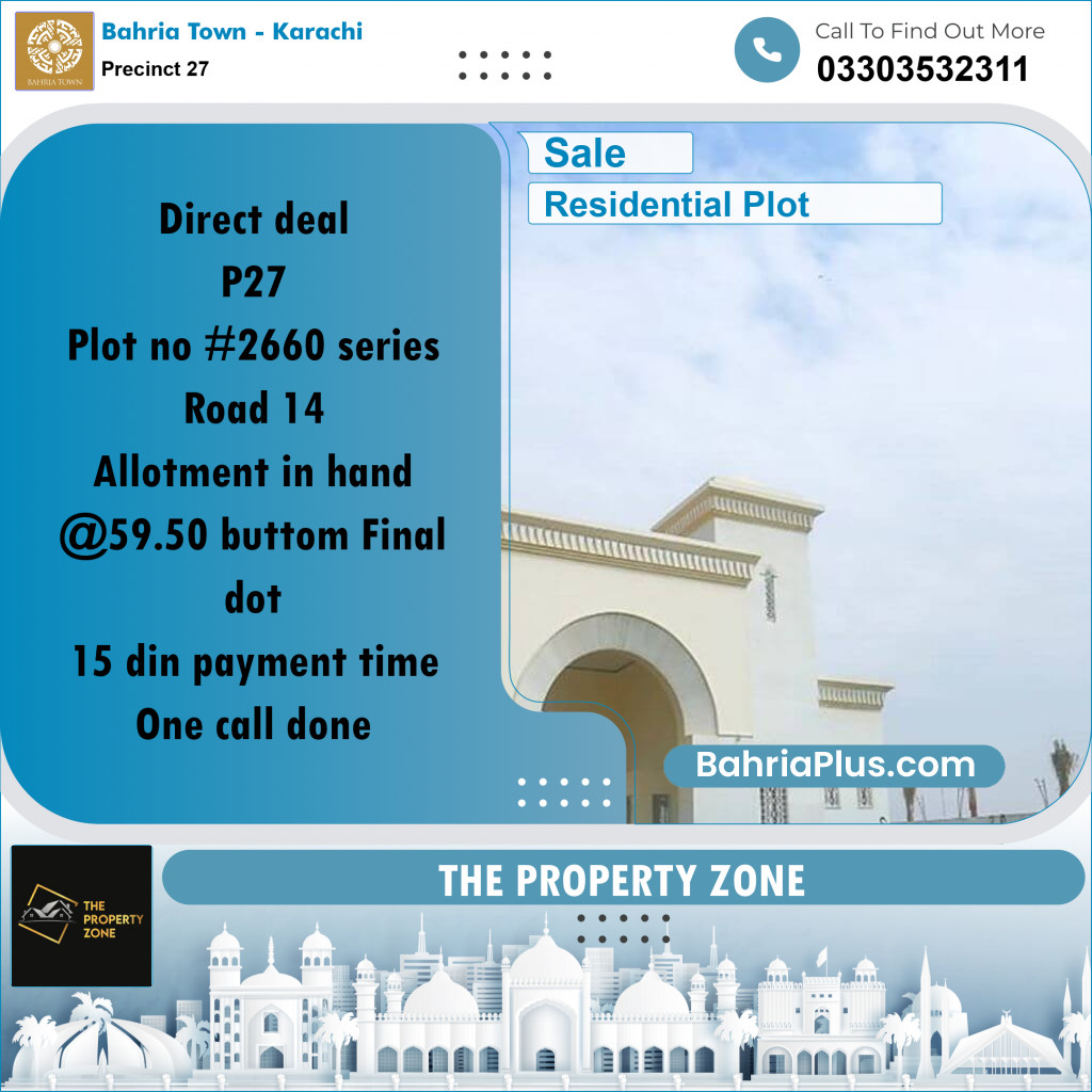 Residential Plot for Sale in Precinct 27 -  Bahria Town, Karachi - (BP-192216)