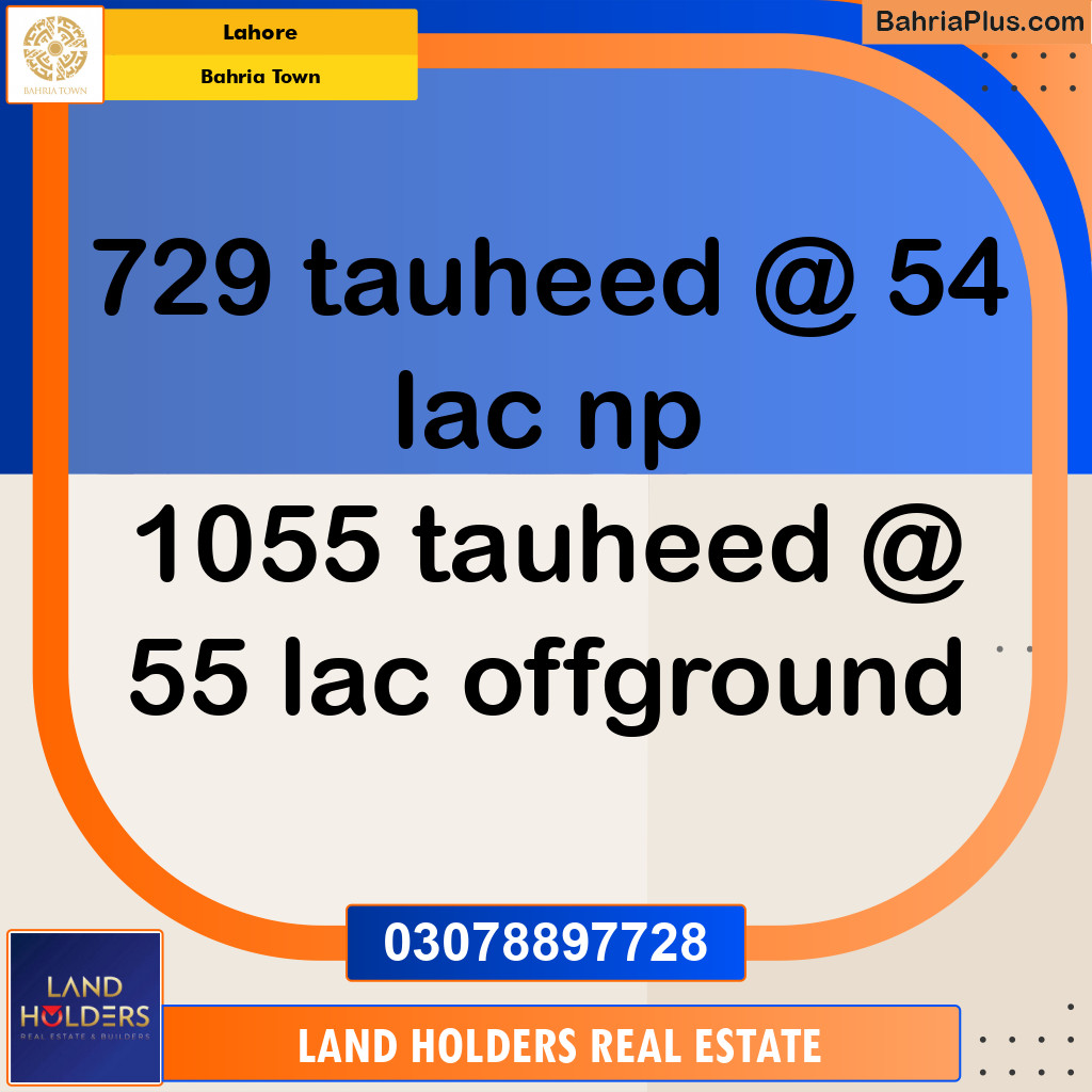 Residential Plot for Sale in Bahria Town, Lahore - (BP-192268)