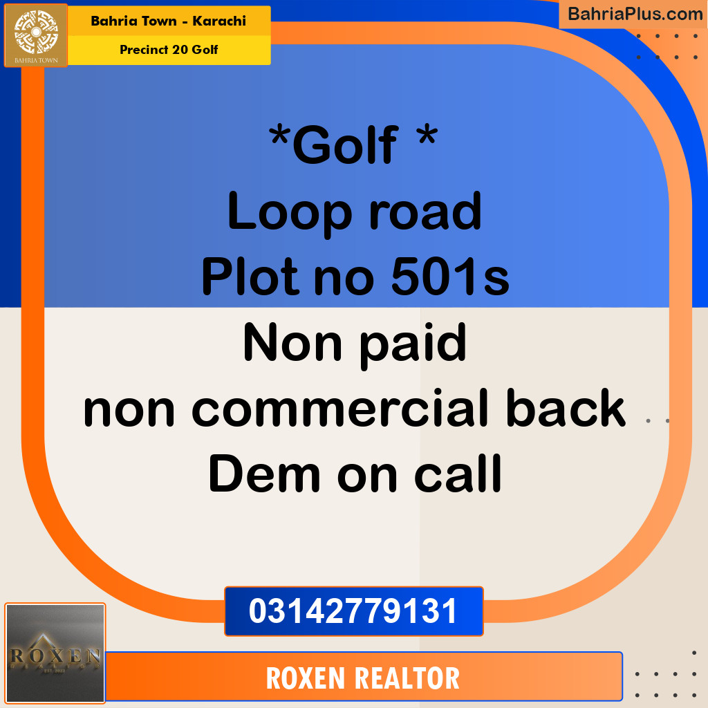 Residential Plot for Sale in Precinct 20 Golf - Bahria Town, Karachi - (BP-192335)