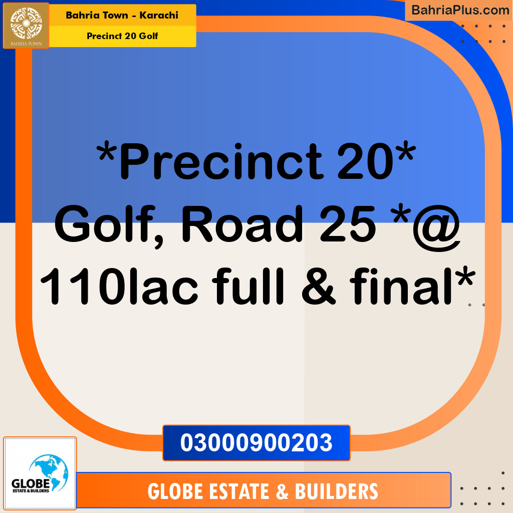 500 Sq. Yards Residential Plot for Sale in Precinct 20 Golf -  Bahria Town, Karachi - (BP-192362)