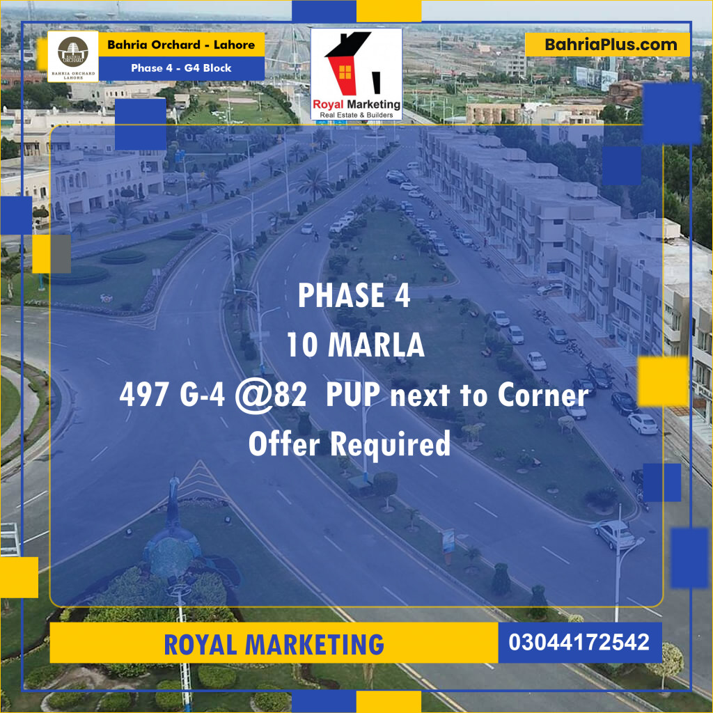 Residential Plot for Sale in Phase 4 - G4 Block -  Bahria Orchard, Lahore - (BP-192368)