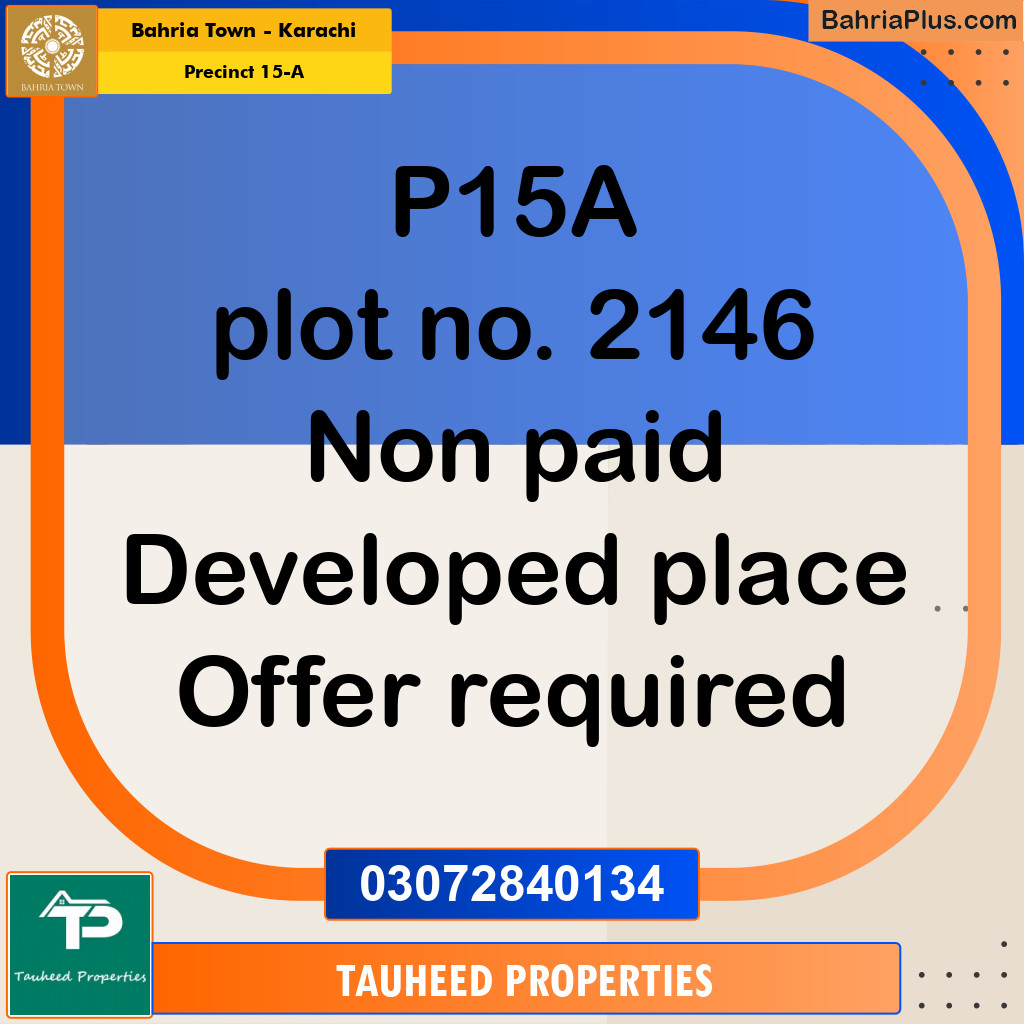 125 Sq. Yards Residential Plot for Sale in Precinct 15-A -  Bahria Town, Karachi - (BP-192417)