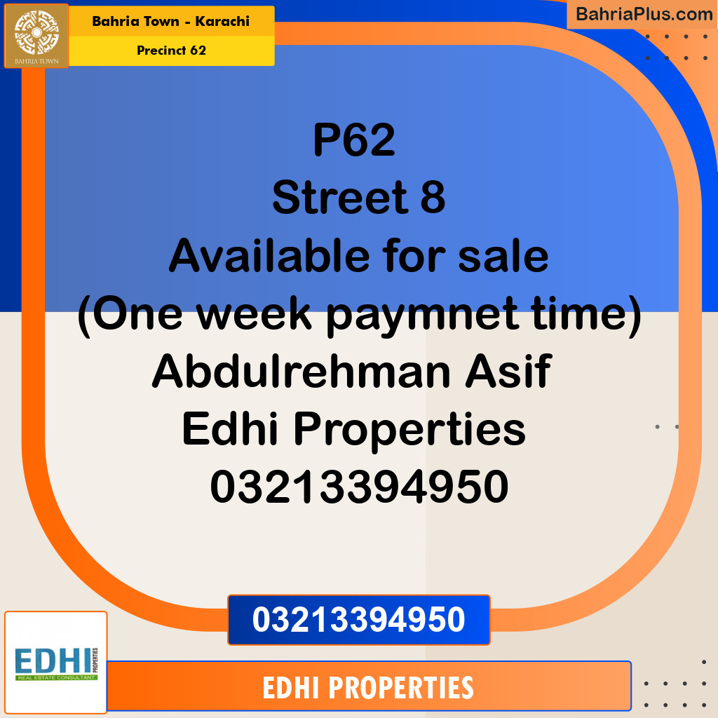 Residential Plot for Sale in Precinct 62 -  Bahria Town, Karachi - (BP-192421)