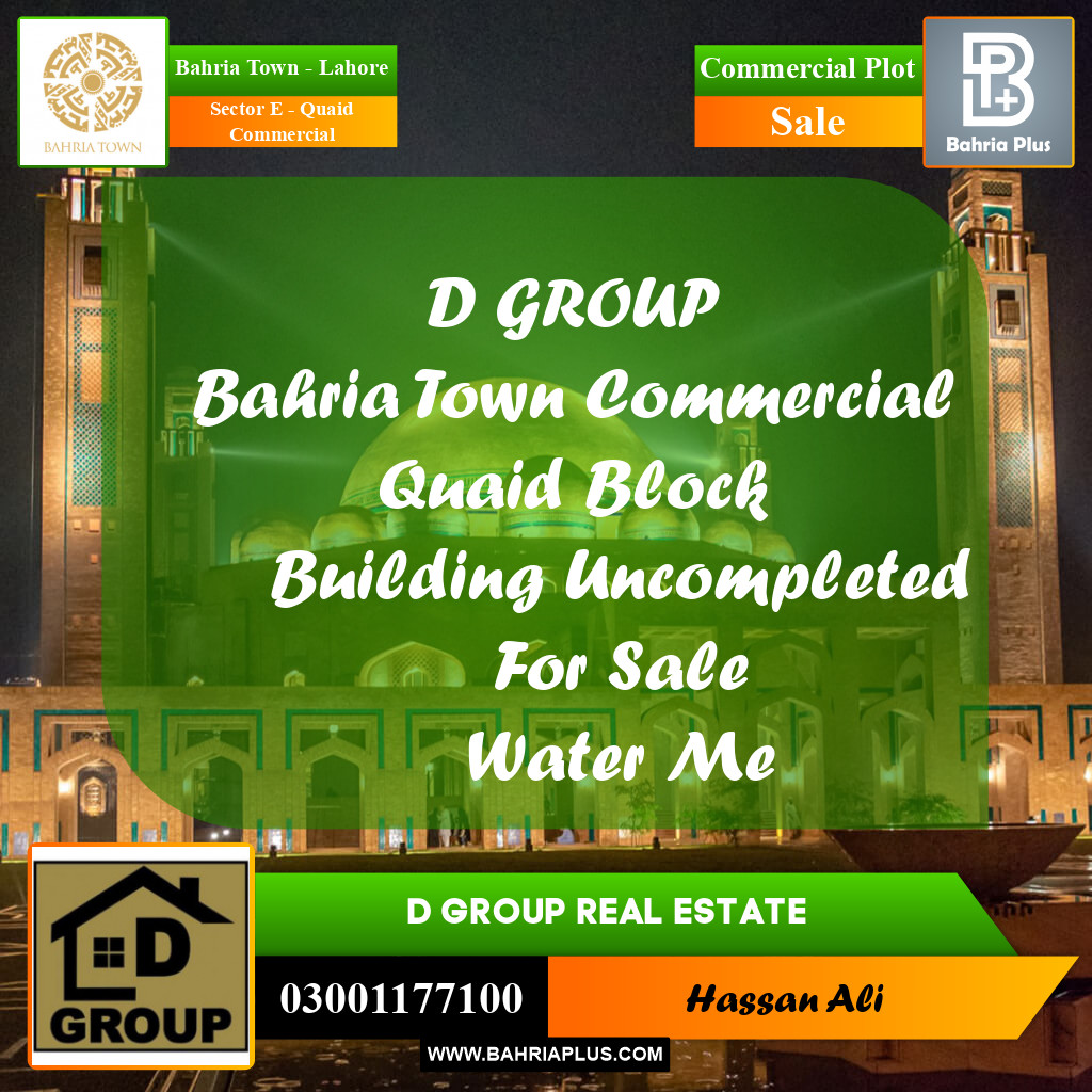 Commercial Plot for Sale in Sector E - Quaid Commercial -  Bahria Town, Lahore - (BP-192424)