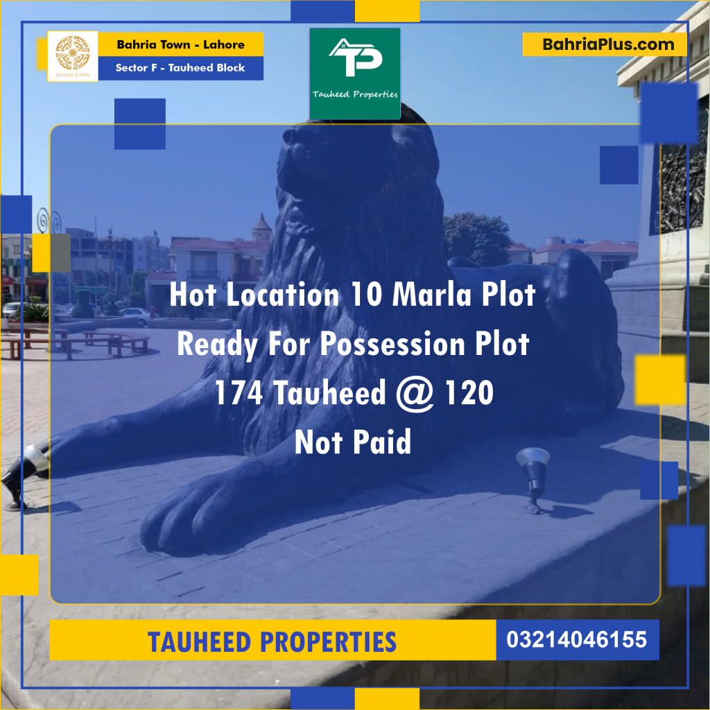 Residential Plot for Sale in Sector F - Tauheed Block -  Bahria Town, Lahore - (BP-192464)