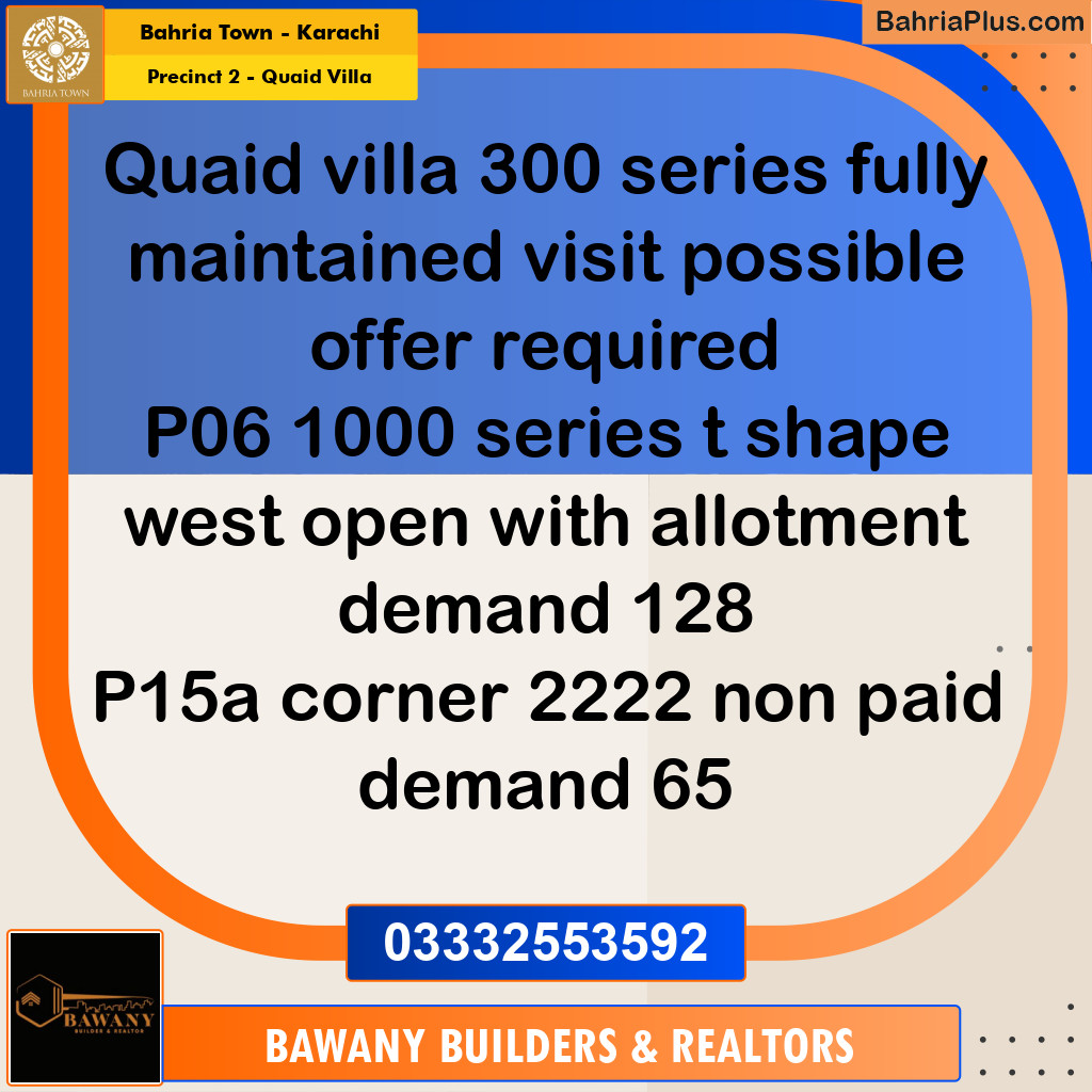 200 Sq. Yards Residential Plot for Sale in Precinct 2 - Quaid Villa -  Bahria Town, Karachi - (BP-192514)