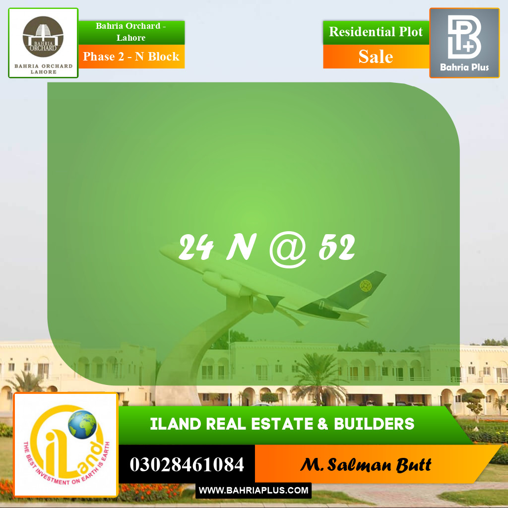Residential Plot for Sale in Phase 2 - N Block -  Bahria Orchard, Lahore - (BP-192531)