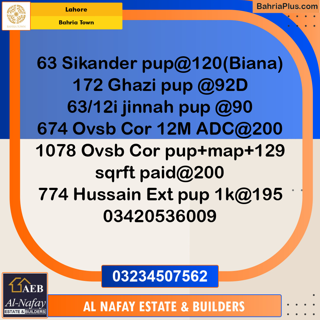 Residential Plot for Sale in Bahria Town, Lahore - (BP-192565)