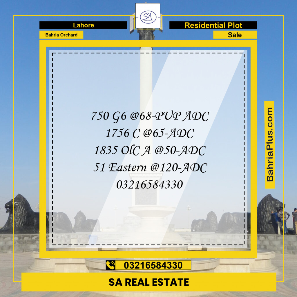 Residential Plot for Sale in Bahria Orchard, Lahore - (BP-192573)