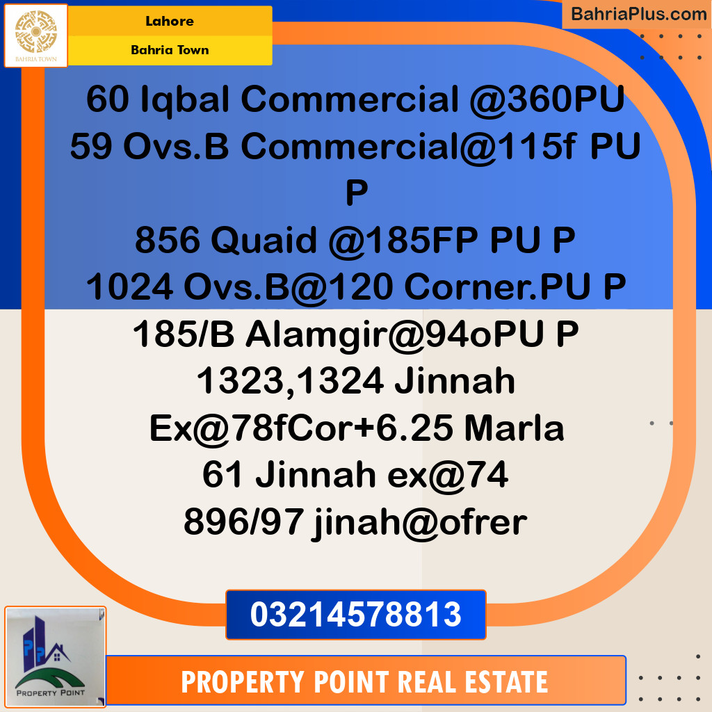 Residential Plot for Sale in Bahria Town, Lahore - (BP-192580)
