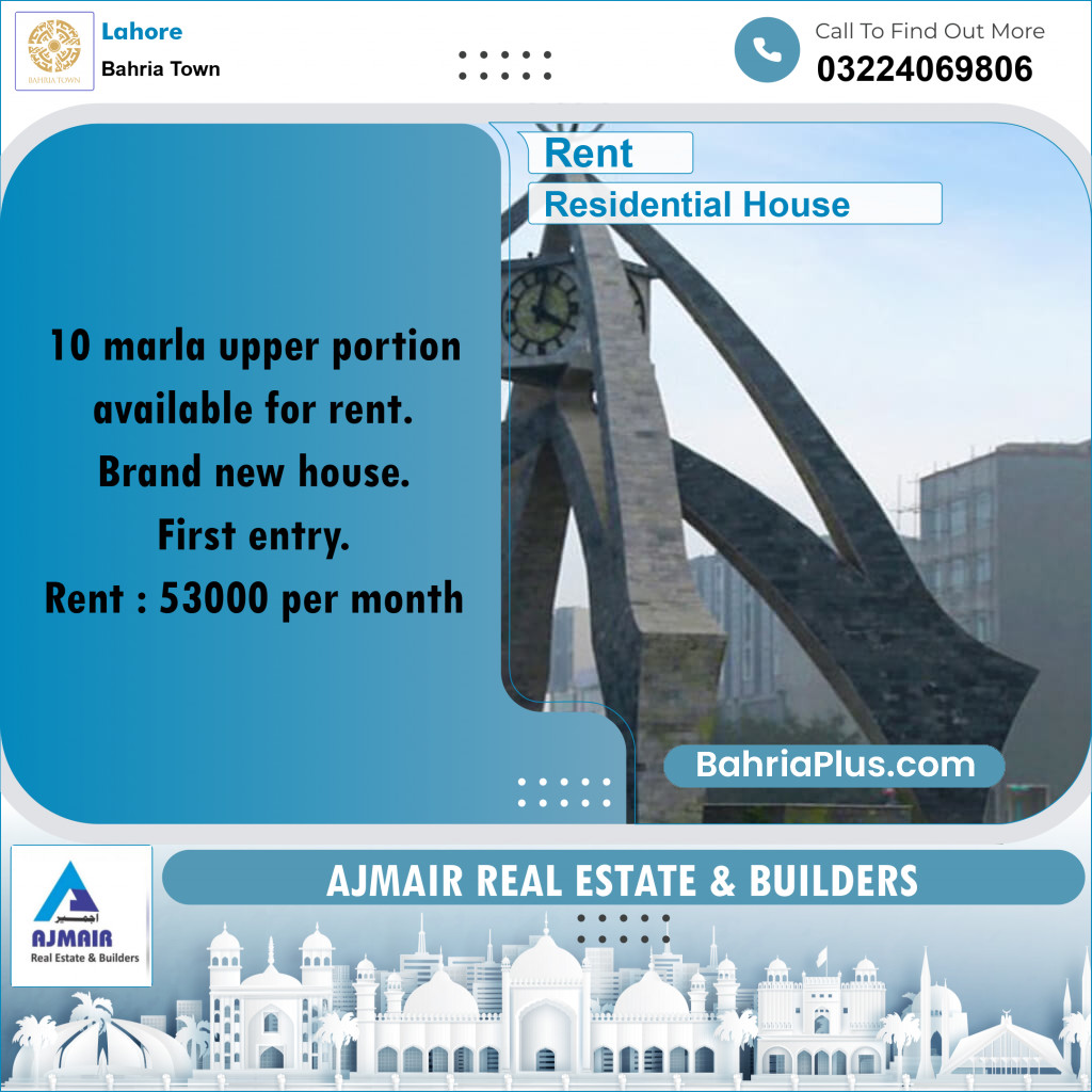Residential House for Rent in Bahria Town, Lahore - (BP-192604)