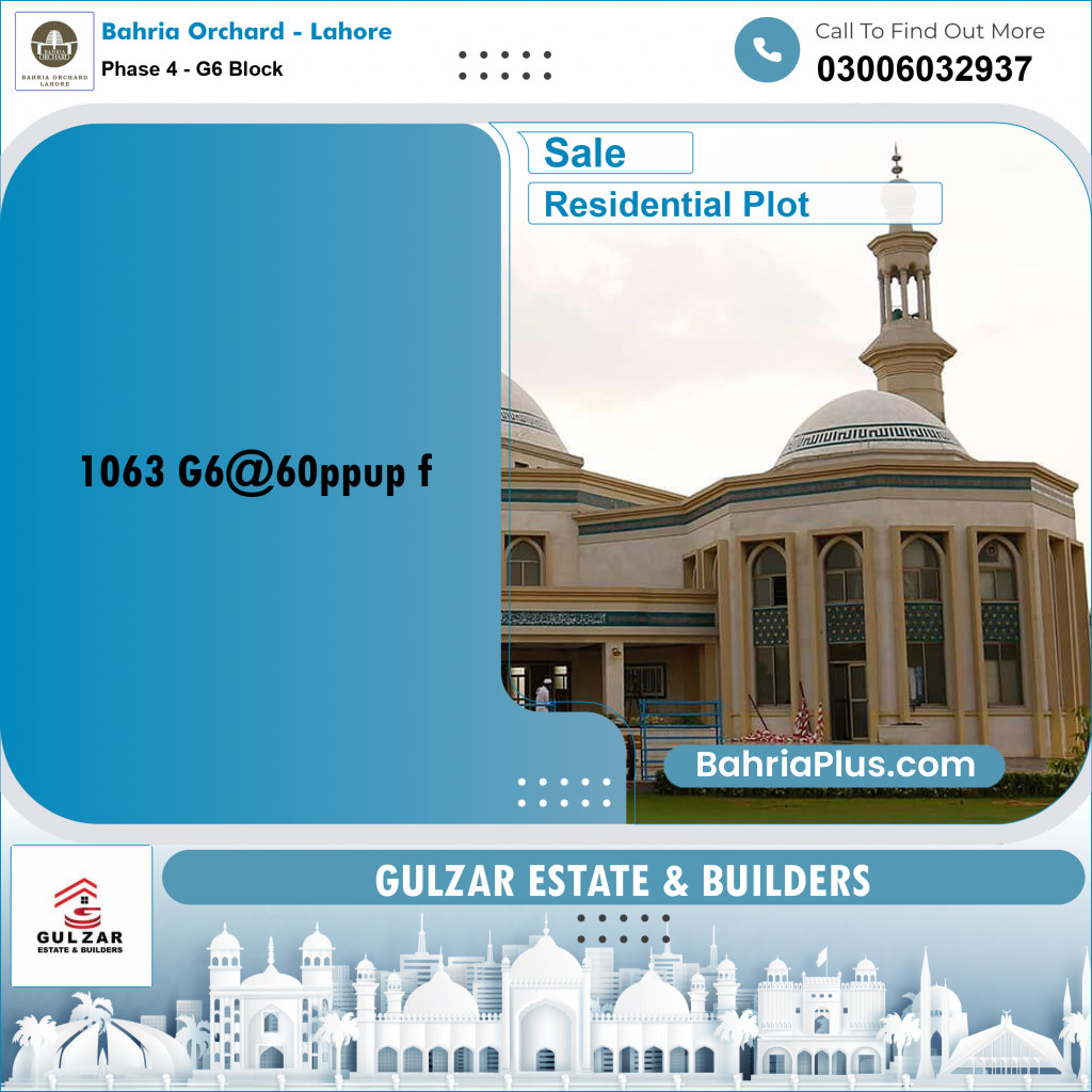 Residential Plot for Sale in Phase 4 - G6 Block -  Bahria Orchard, Lahore - (BP-192653)