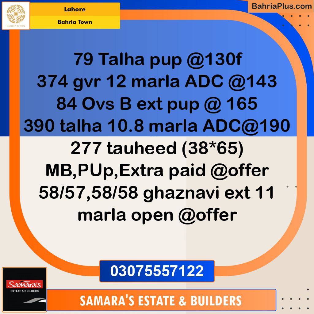 Residential Plot for Sale in Bahria Town, Lahore - (BP-192684)