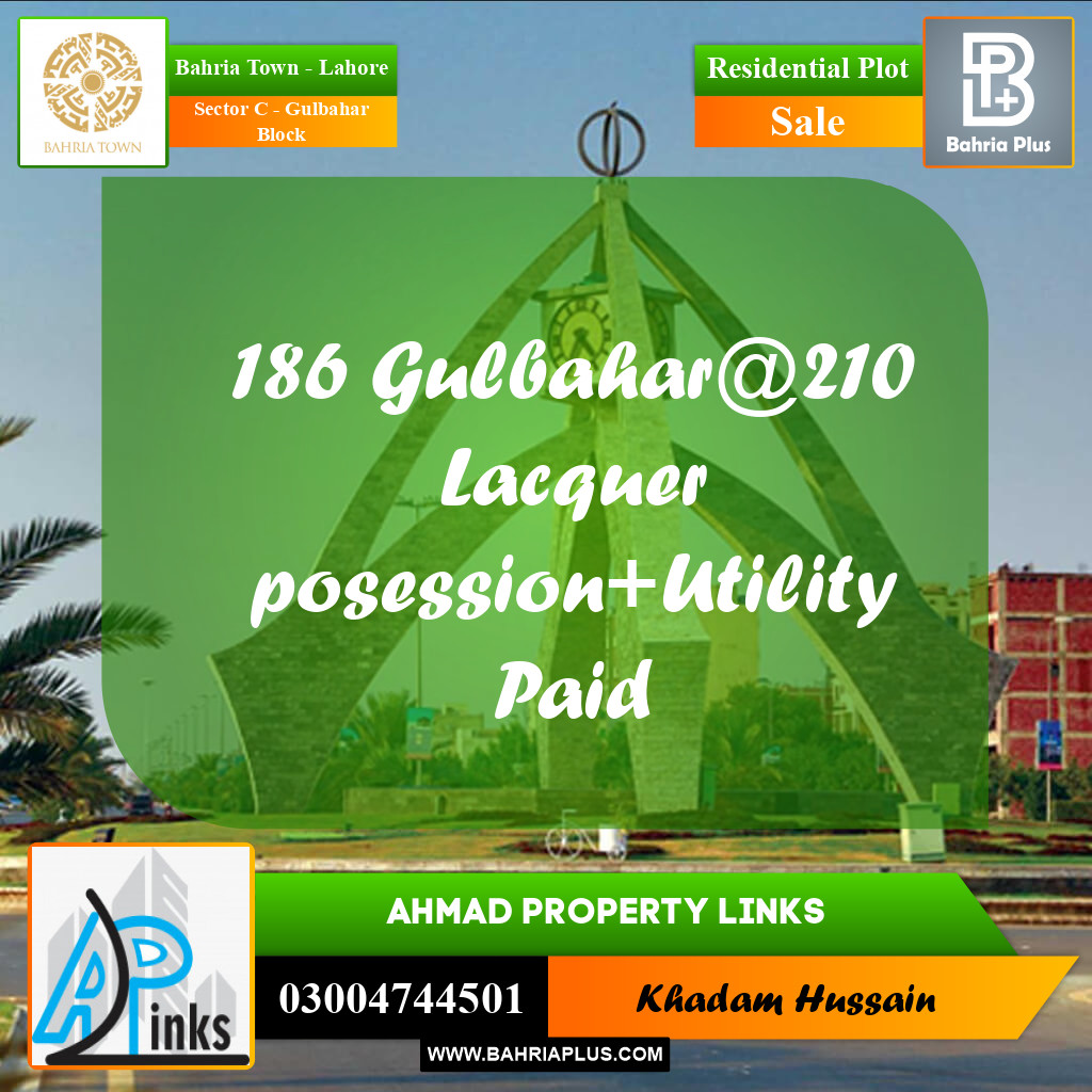 Residential Plot for Sale in Sector C - Gulbahar Block -  Bahria Town, Lahore - (BP-192758)