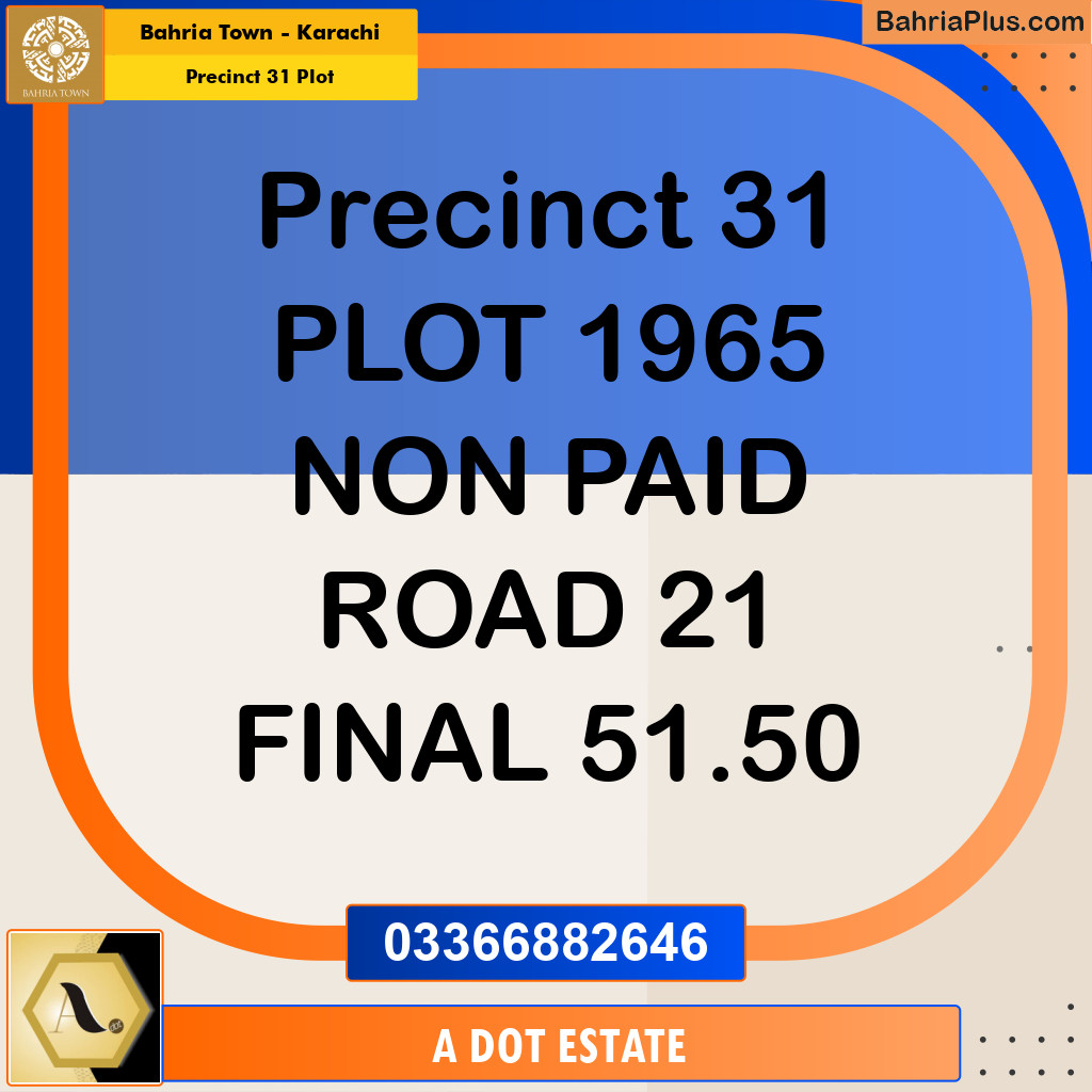 Residential Plot for Sale in Precinct 31 Plot -  Bahria Town, Karachi - (BP-192761)