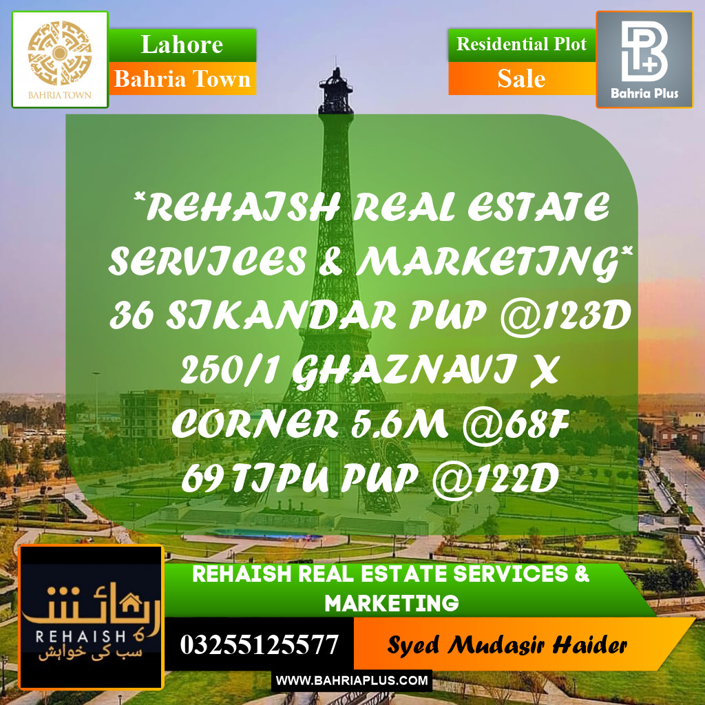 Residential Plot for Sale in Bahria Town, Lahore - (BP-192785)