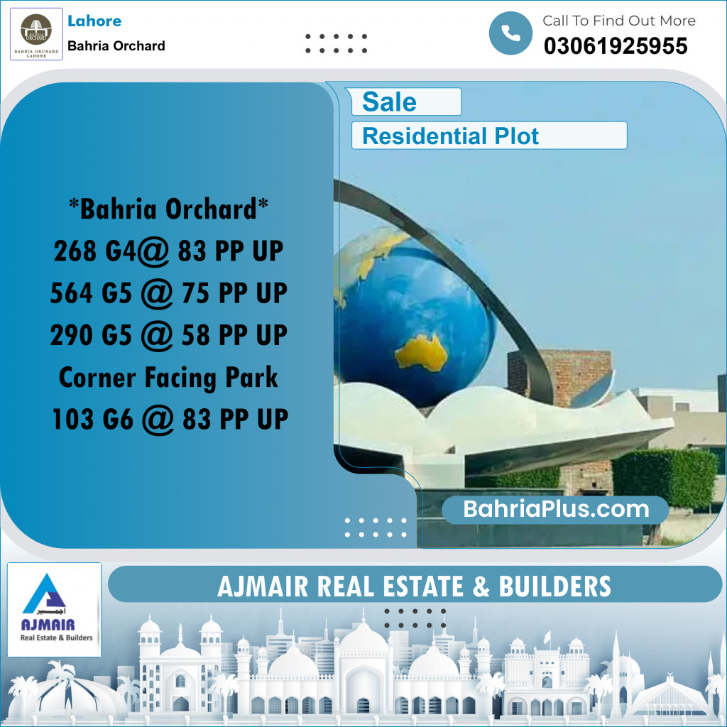 Residential Plot for Sale in Bahria Orchard, Lahore - (BP-192787)