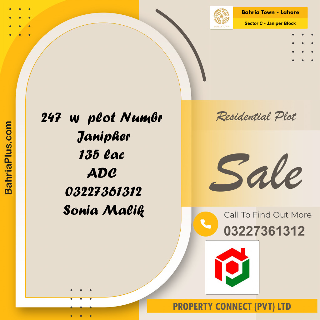 Residential Plot for Sale in Sector C - Janiper Block -  Bahria Town, Lahore - (BP-192805)