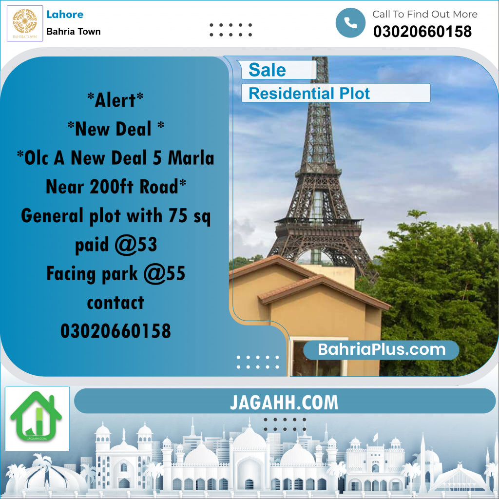 Residential Plot for Sale in Bahria Town, Lahore - (BP-192823)