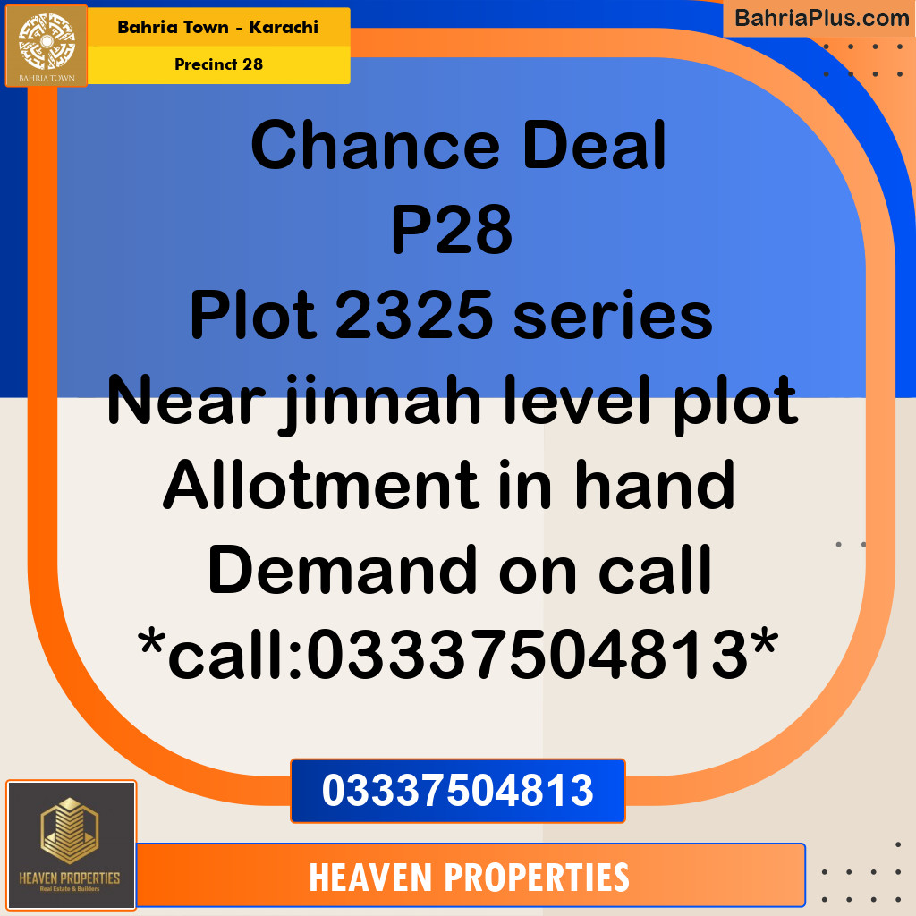 125 Sq. Yards Residential Plot for Sale in Precinct 28 -  Bahria Town, Karachi - (BP-192825)