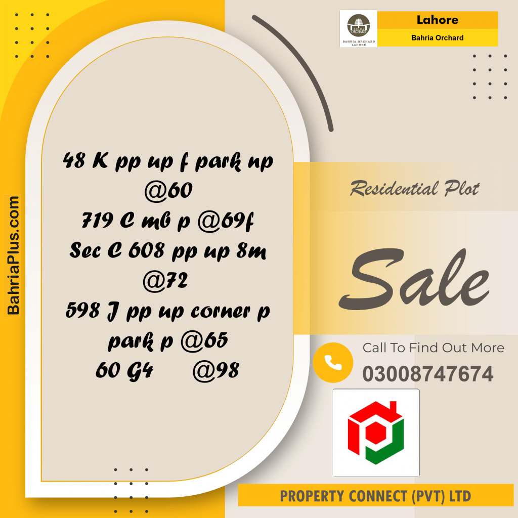 Residential Plot for Sale in Bahria Orchard, Lahore - (BP-192887)