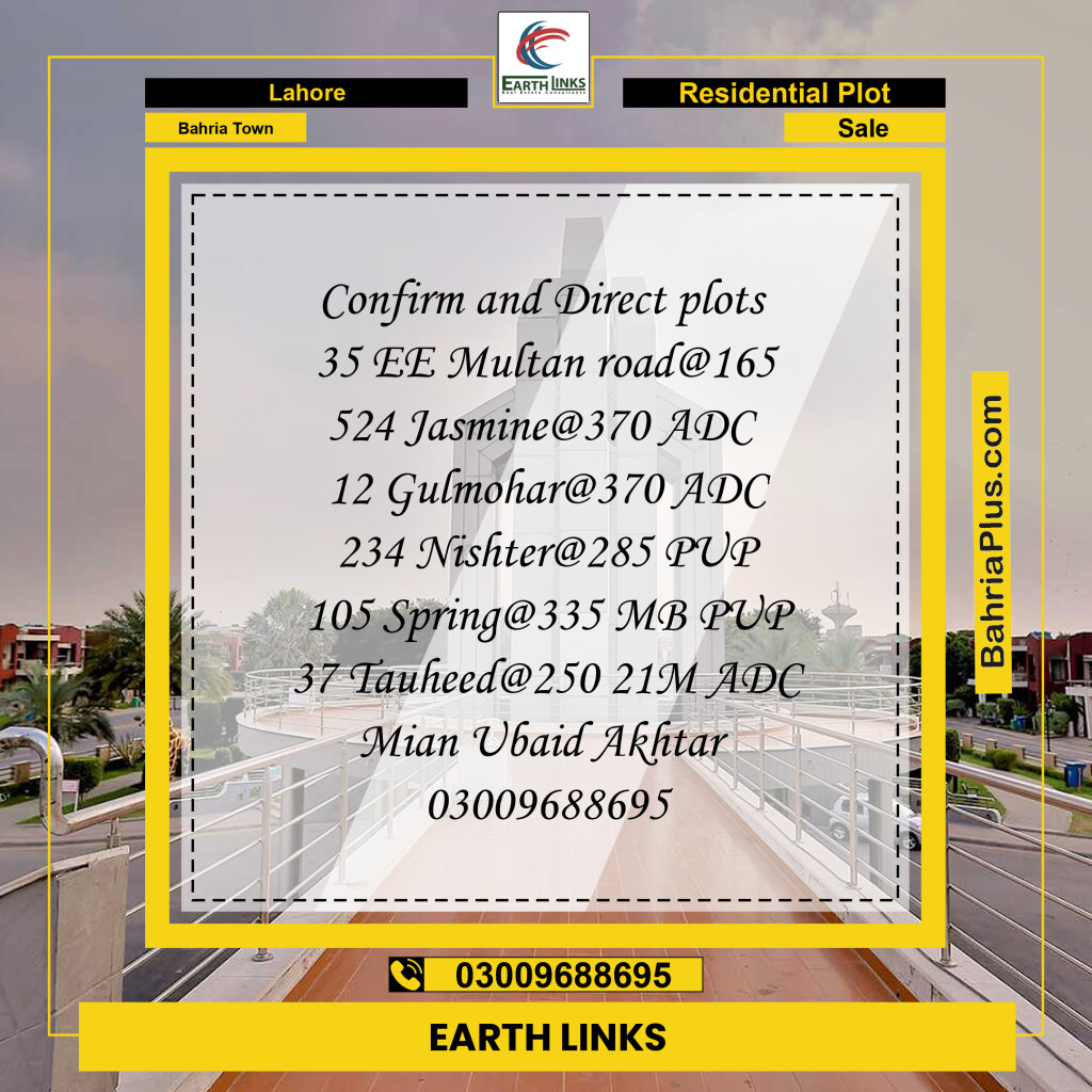 Residential Plot for Sale in Bahria Town, Lahore - (BP-192939)