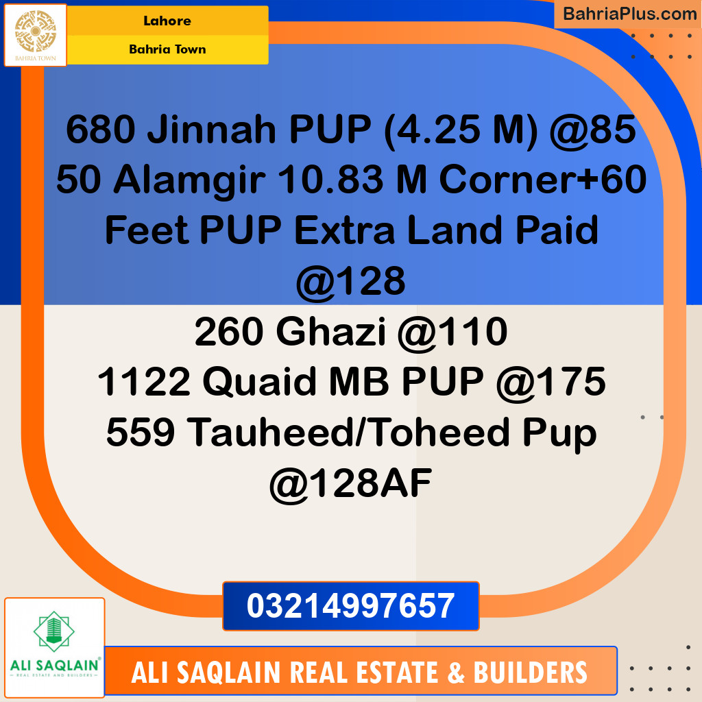 Residential Plot for Sale in Bahria Town, Lahore - (BP-192983)