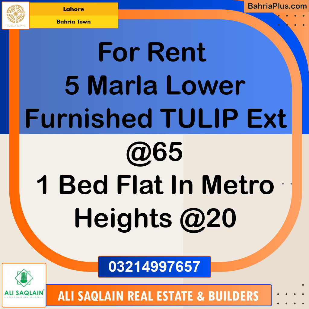 Residential House for Rent in Bahria Town, Lahore - (BP-192989)