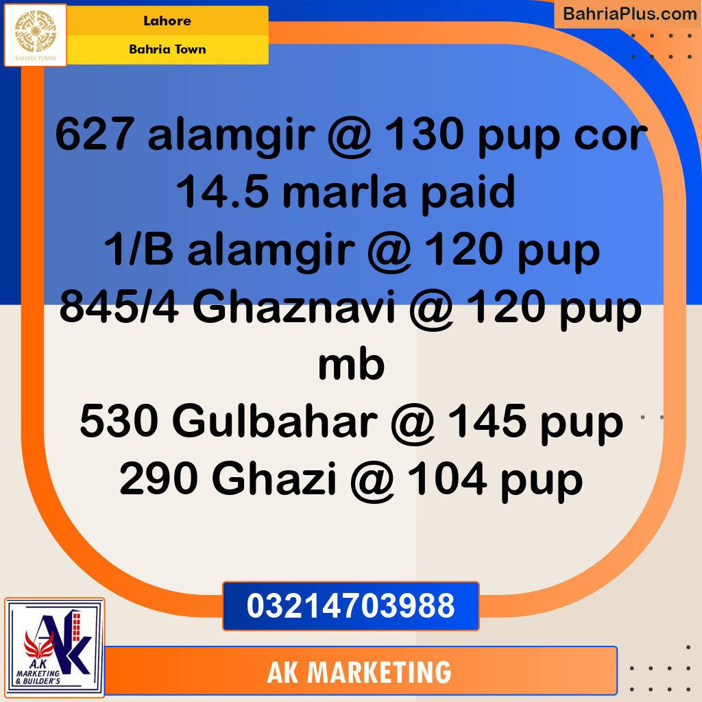 Residential Plot for Sale in Bahria Town, Lahore - (BP-192993)